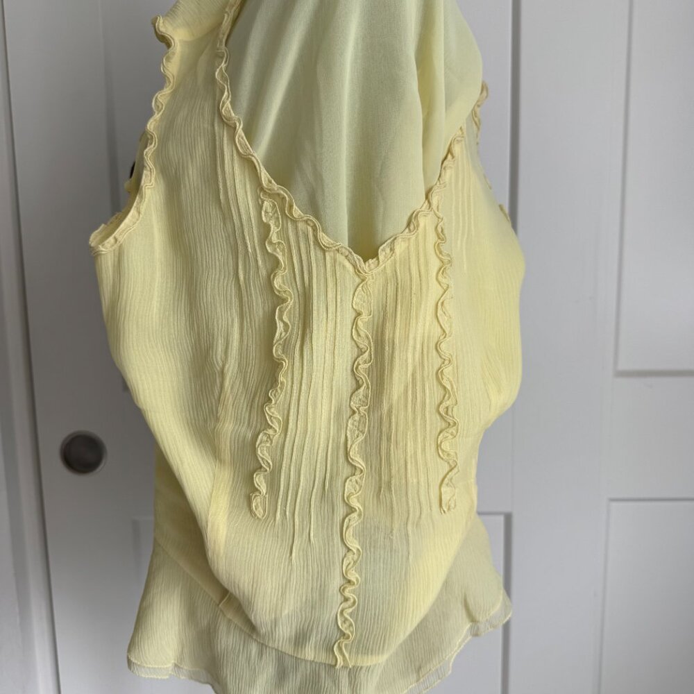 Women's Yellow Sleeveless Blouse, Side Zip,with Silk Lining by Ann Taylor, Sz S - Picture 4 of 6